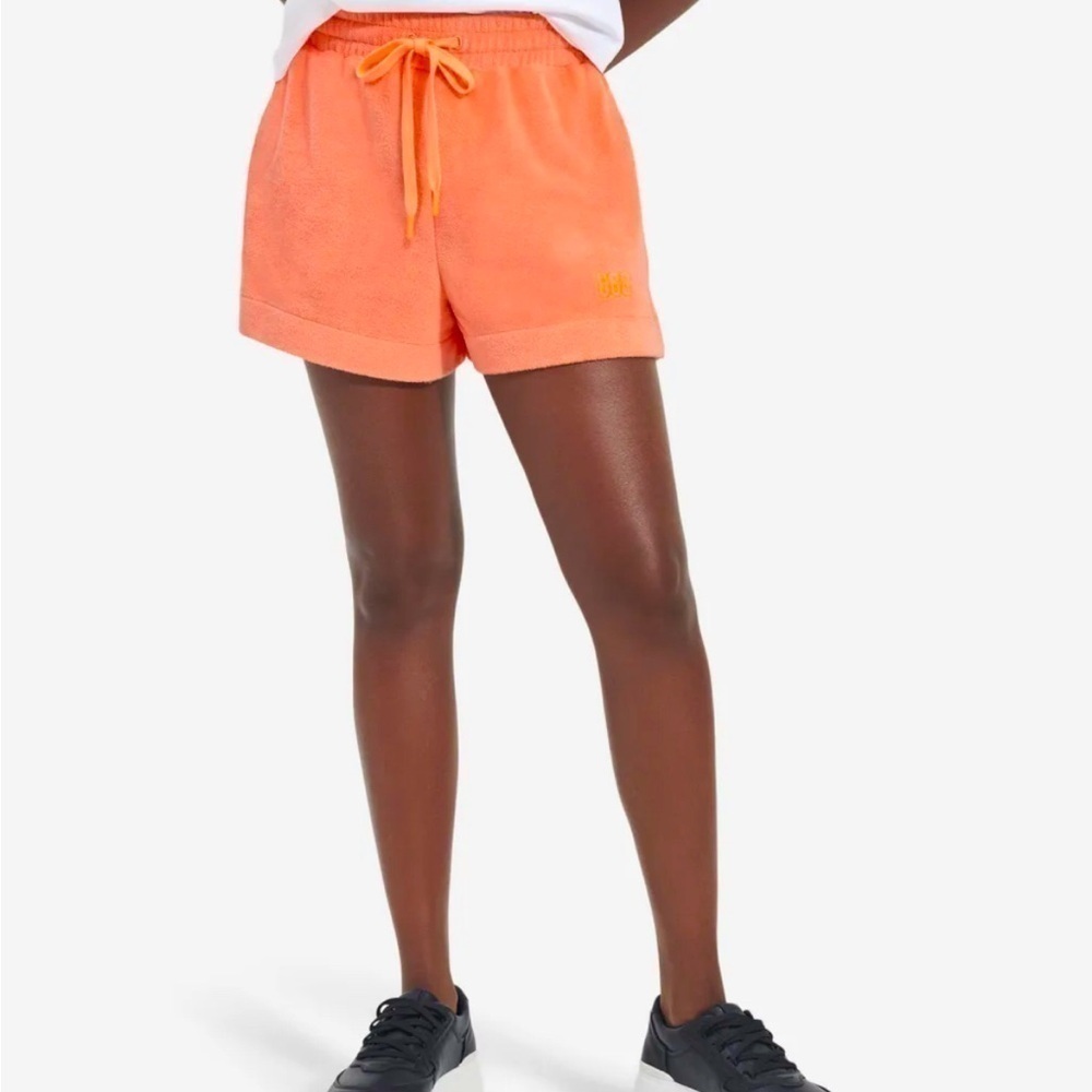 UGG Orange Terry Cloth Amiah Drawstring Shorts, Size Small (v)